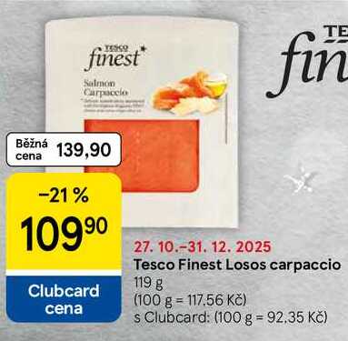 Tesco Finest Losos carpaccio, 119 g