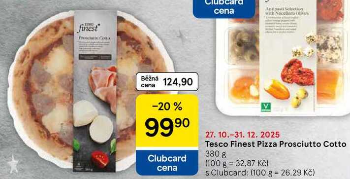 Tesco Finest Pizza Prosciutto Cotto, 380 g 