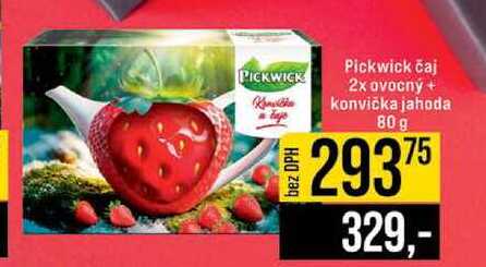 Pickwick čaj 2x ovocný+ konvička jahoda 80g 