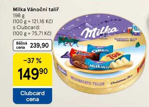 Milka Vánoční talíř, 198 g