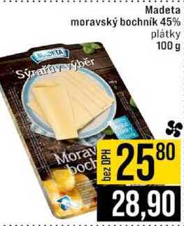 Madeta moravský bochník 45% plátky 100 g