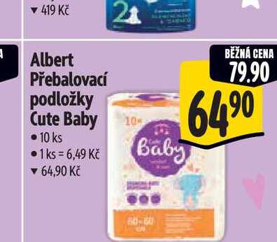 Albert Přebalovací podložky Cute Baby 10 ks