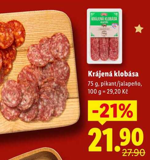 Krájená klobása, 75 g