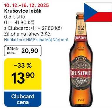 Krušovice ležák, 0.5 l v akci