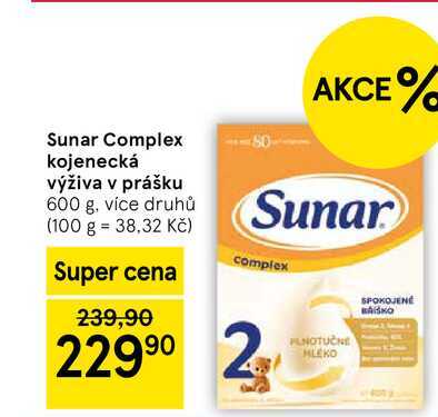 Sunar Complex kojenecká výživa v prášku, 600 g, více druhů