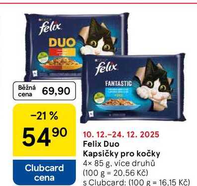 Felix Duo Kapsičky pro kočky, 4× 85 g, více druhů