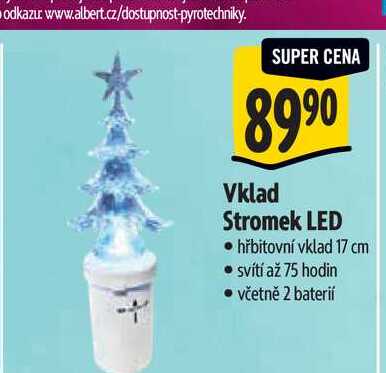 Vklad Stromek LED - hřbitovní vklad 17 cm