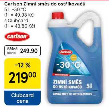 Carlson Zimní směs do ostřikovačů, 5 l, -30 °C