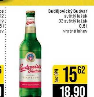 Budějovický Budvar světlý ležák 33 světlý ležák 0,5l
