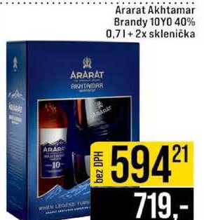Ararat Akhtamar Brandy 10YO 40% 0,7l+2x sklenička