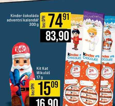 Kinder čokoláda adventní kalendář 300 g