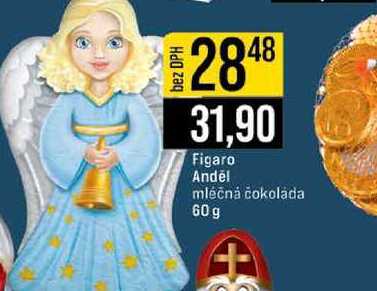 Figaro Anděl mléčná čokoláda 60 g
