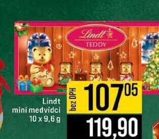 Lindt mini medvídci 10 x 9,6 g 