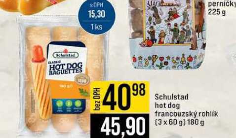 Schulstad hot dog francouzský rohlík (3 x 60 g) 180 g