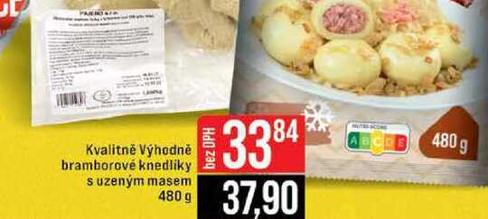 Kvalitně Výhodně bramborové knedlíky s uzeným masem 480 g 