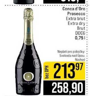 Conca d'Oro Prosecco Extra brut Extra dry Brut DOCG 0,75l