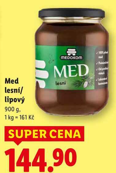 Med lesní/lipový, 900 g