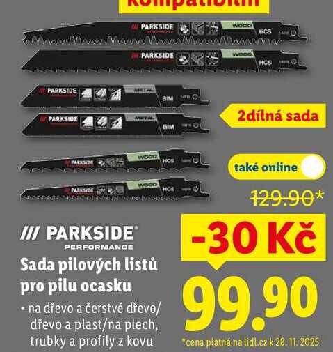 Sada pilových listů pro pilu ocasku