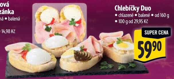 Chlebíčky Duo, od 160 g