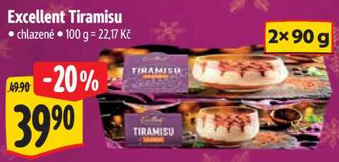 Excellent Tiramisu, 2x 90 g