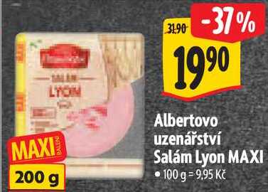 Albertovo uzenářství Salám Lyon MAXI, 100 g