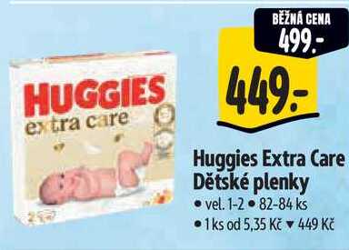 Huggies Extra Care Dětské plenky, 82-84 ks