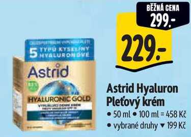 Astrid Hyaluron Pleťový krém, 50 ml