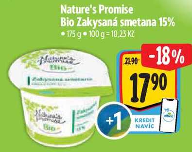 Nature's Promise Bio Zakysaná smetana 15%, 175 g