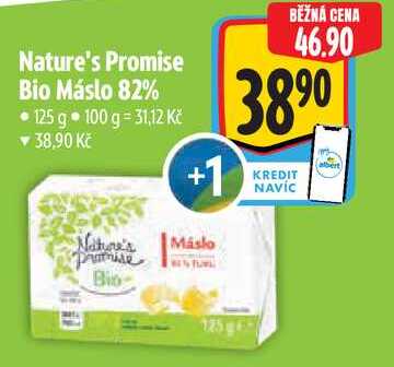 Nature's Promise Bio Máslo 82%, 125 g