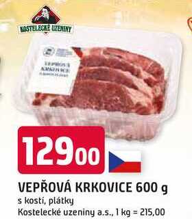 VEPŘOVÁ KRKOVICE 600 g s kosti, plátky