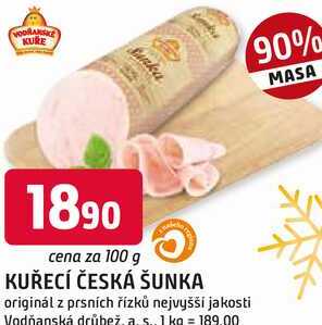 KUŘECÍ ČESKÁ ŠUNKA 100g