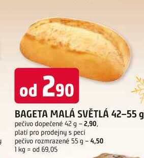 BAGETA MALÁ SVĚTLÁ 42-55 g