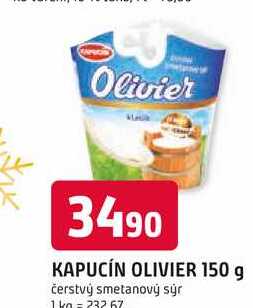 KAPUCÍN OLIVIER 150 g čerstvý smetanový sýr