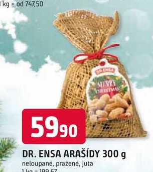 DR. ENSA ARAŠÍDY 300 g neloupané, pražené