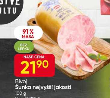 Bivoj 81% Šunka nejvyšší jakosti 100 g