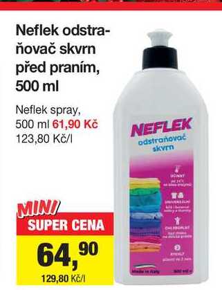 Neflek odstraňovač skvrn před praním 500 ml