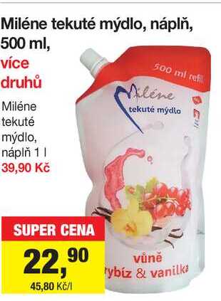 Miléne tekuté mýdlo, náplň, 500 ml