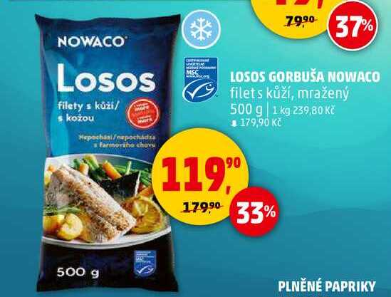 LOSOS GORBUŠA NOWACO filet s kůží, mražený, 500 g