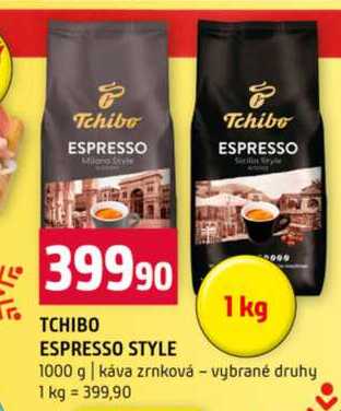 TCHIBO ESPRESSO STYLE 1kg káva zrnková vybrané druhy