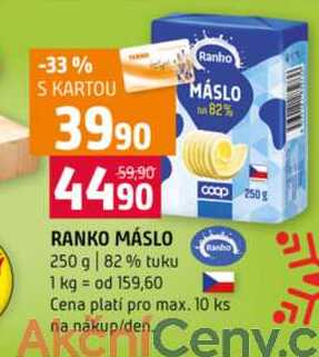 RANKO MÁSLO 250 g 82% tuku