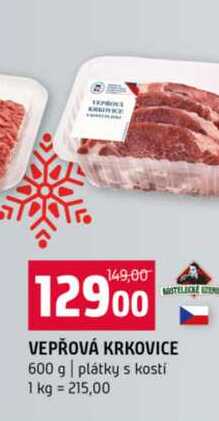 VEPŘOVÁ KRKOVICE 600 g plátky s kosti