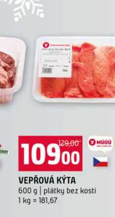 VEPŘOVÁ KÝTA 600 g plátky bez kosti