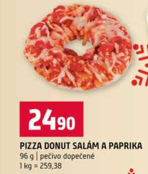 PIZZA DONUT SALÁM A PAPRIKA 96 g pečivo dopečené