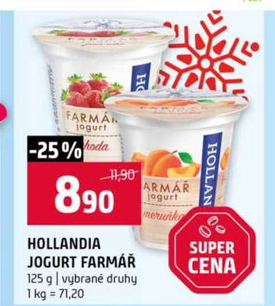HOLLANDIA JOGURT FARMÁŘ 125 g vybrané druhy
