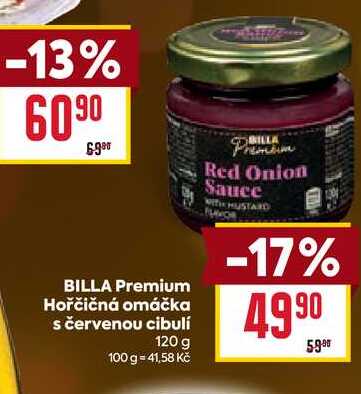 BILLA Premium Hořčičná omáčka s červenou cibulí 120g