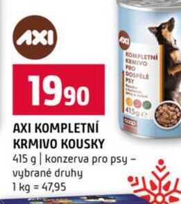 AXI KOMPLETNÍ KRMIVO KOUSKY 415 g konzerva pro psy vybrané druhy