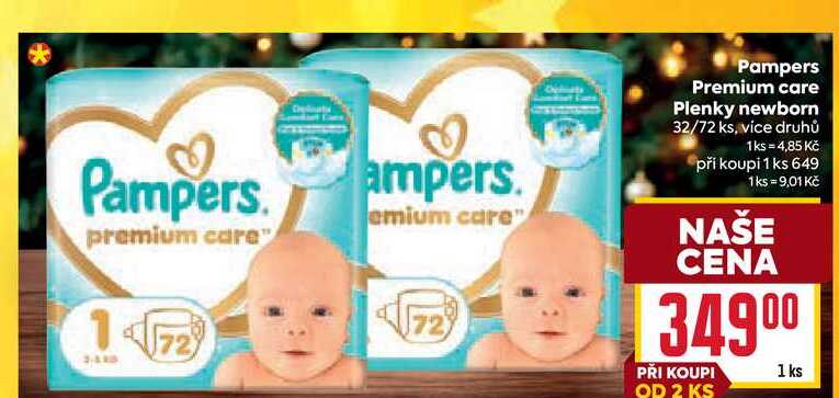 Pampers Premium care Plenky newborn 32/72 ks