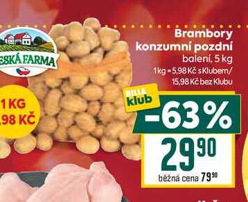 Brambory konzumní pozdní balení, 5 kg
