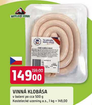 VINNÁ KLOBÁSA v balení po cca 500 g