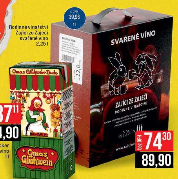 Rodinné vinařství Zajíci ze Zaječí svařené víno 2,25l